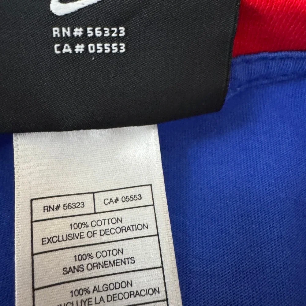 Nike Chicago Cubs MLB Ringer T-Shirt‎ Mens Large Blue Red Logo Tee